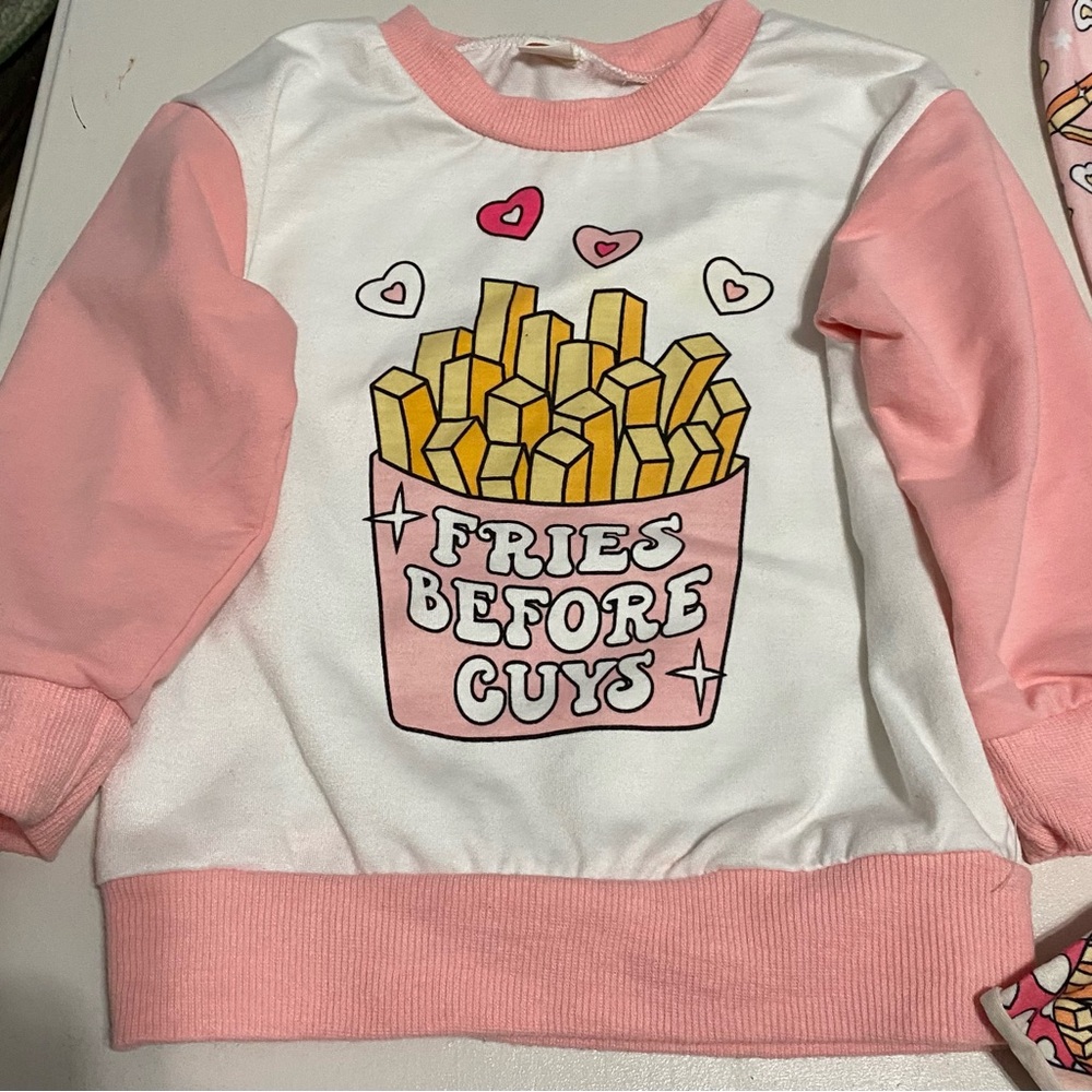 Fries before Guys Sweatshirt and Flare leg Pants Set